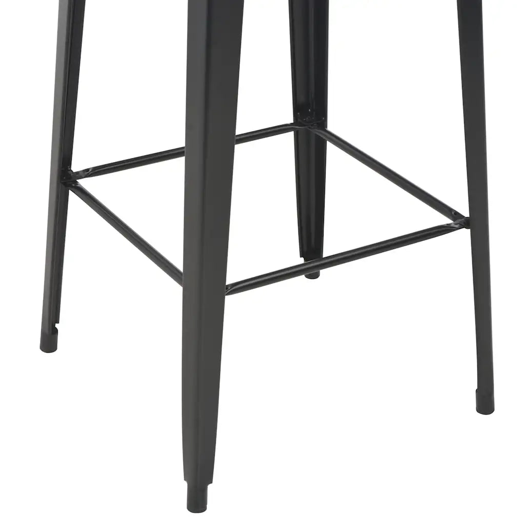 Tavolo da Bar Nero 60x60x108 cm Legno Massello di Pino Acciaio cod mxl 12534