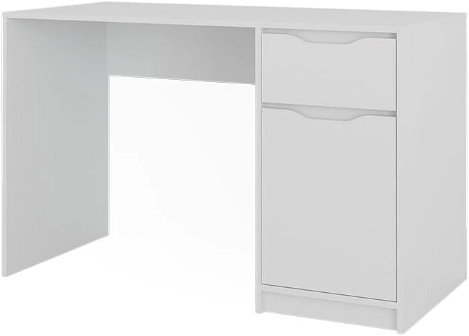 Scrivania Ruben, Bianco, 100 x 65 cm, combinabile con altri mobili della serie Ruben