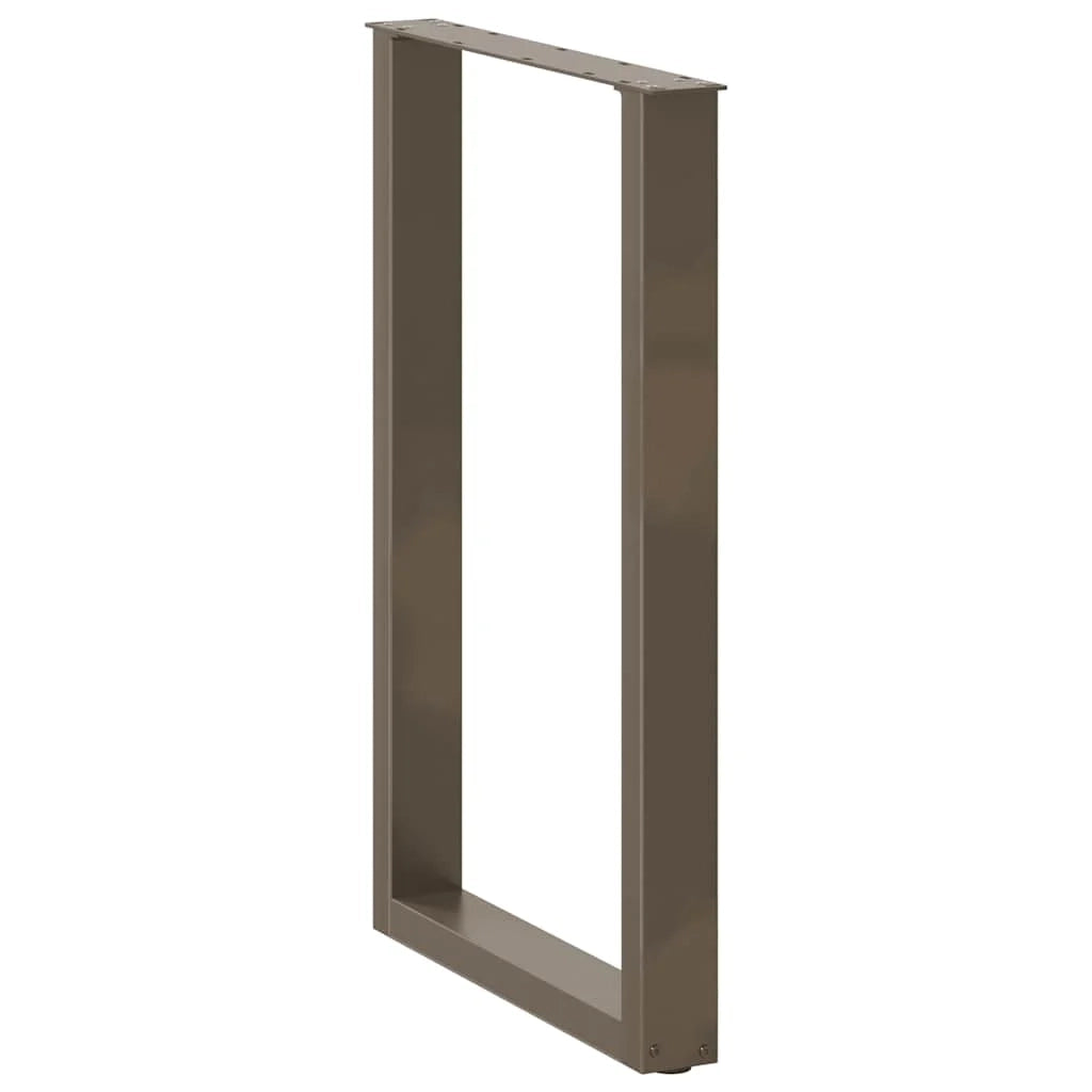 Set di 2 gambe per tavolo da bar a forma di U 60 x 90 cm con piedini regolabili design moderno in acciaio naturale 02_0057467