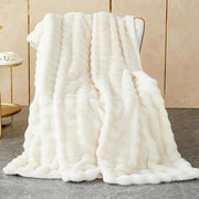Piumoni morbidi e caldi in plu - spessore di 1000 g/m² - coperte - divano - grande e soffice - camera da letto - divano - viaggi - bambini - tenda - bianco - 100 x 160 cm