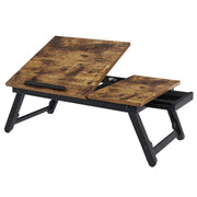 Tavolino da letto supporto per laptop vassoio per la colazione con ripiano e piedini regolabili per schermi fino a 15,6 pollici (55 cm) divano marrone rustico 12_0001504
