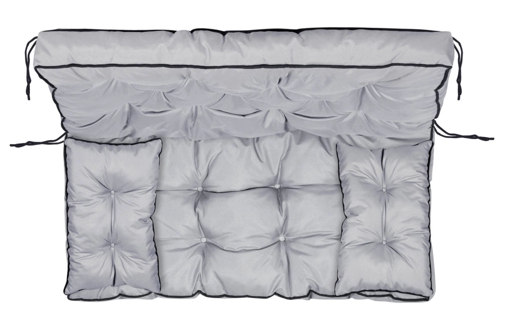 AIO FACTORY 100x60x50 cm Set da giardino impermeabile con cuscino grigio