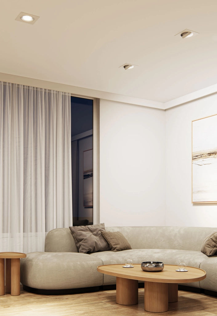 Avant Faretto da Incasso Orientabile 111mm per Lampadine GU10, Struttura in Alluminio Estruso, Finitura Bianco Opaco, Design Rotondo IP20, 45 Gradi