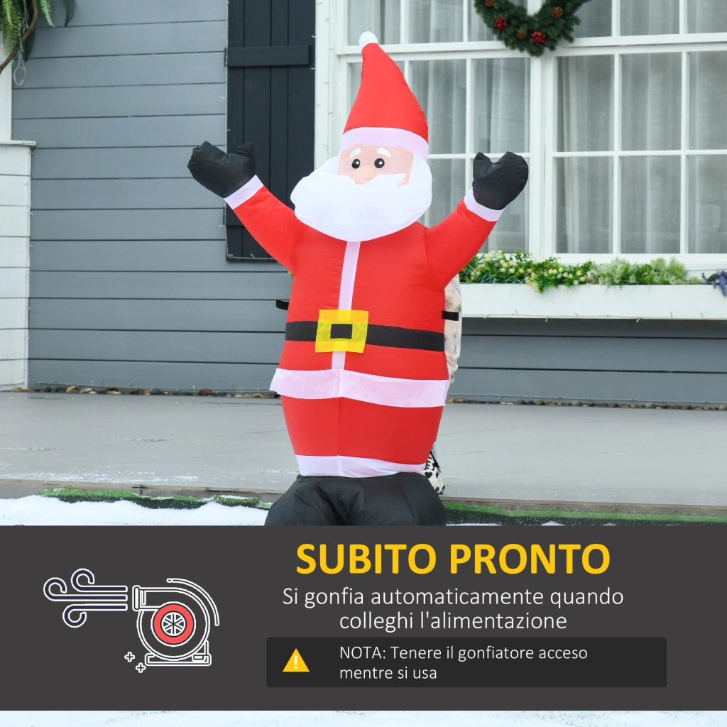 EasyComfort Babbo Natale Gonfiabile Luminoso Luci LED Decorazione Natalizia Altezza 1.2m
