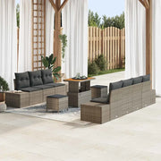 Set Divano da Giardino con cuscino 10 pcs Grigio polyrattan 3362753