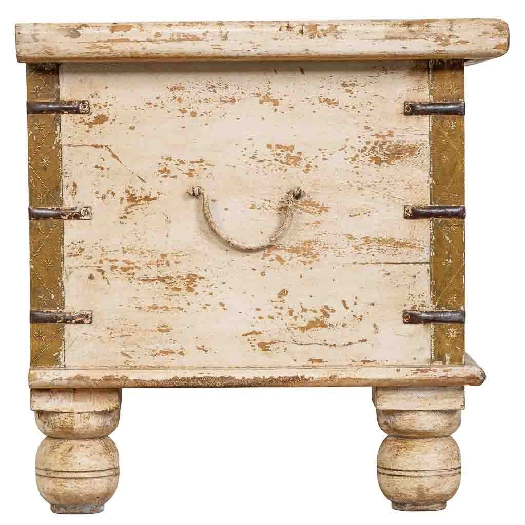 Baule in legno beige fatto a mano 150x45x45h cm