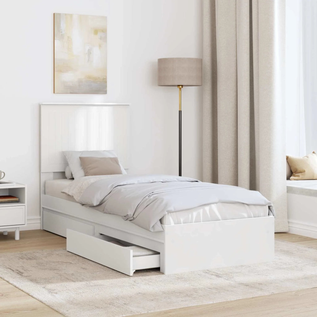 Letto con Contenitore Bianco 75 x 190 cm Legno multistrato 3411257