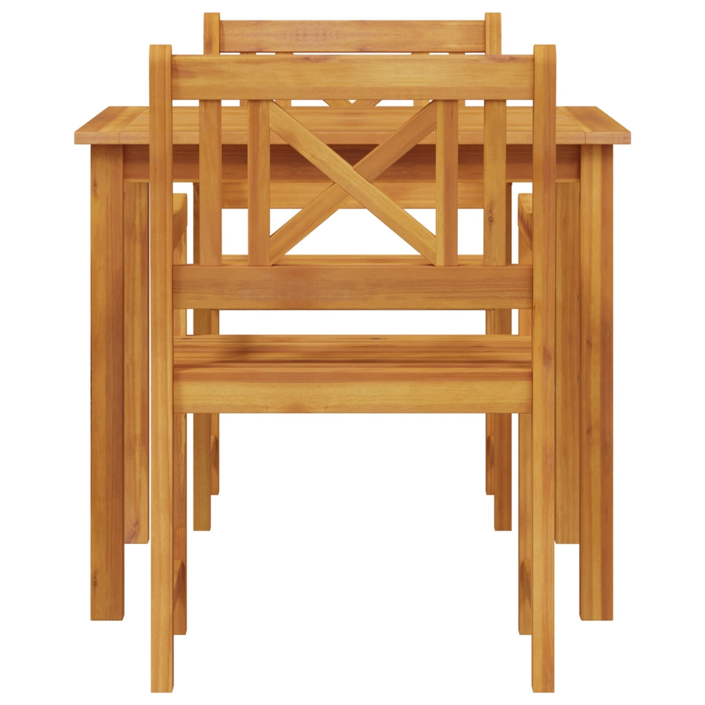 Set da pranzo giardino  in legno massello di acacia da 3 pezzi
