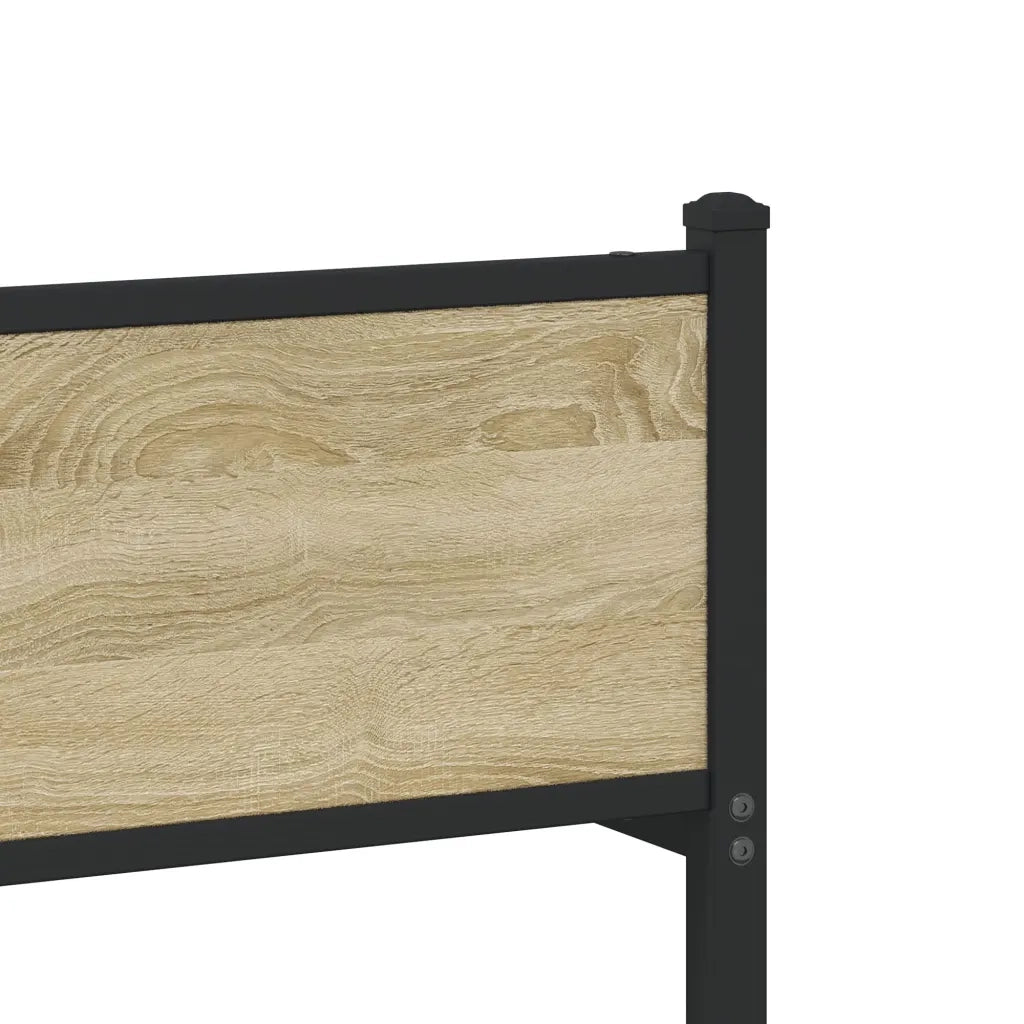 Letto singolo | Letto per adulti | Giroletto senza Materaso in Metallo Rovere Sonoma 100x200 cm