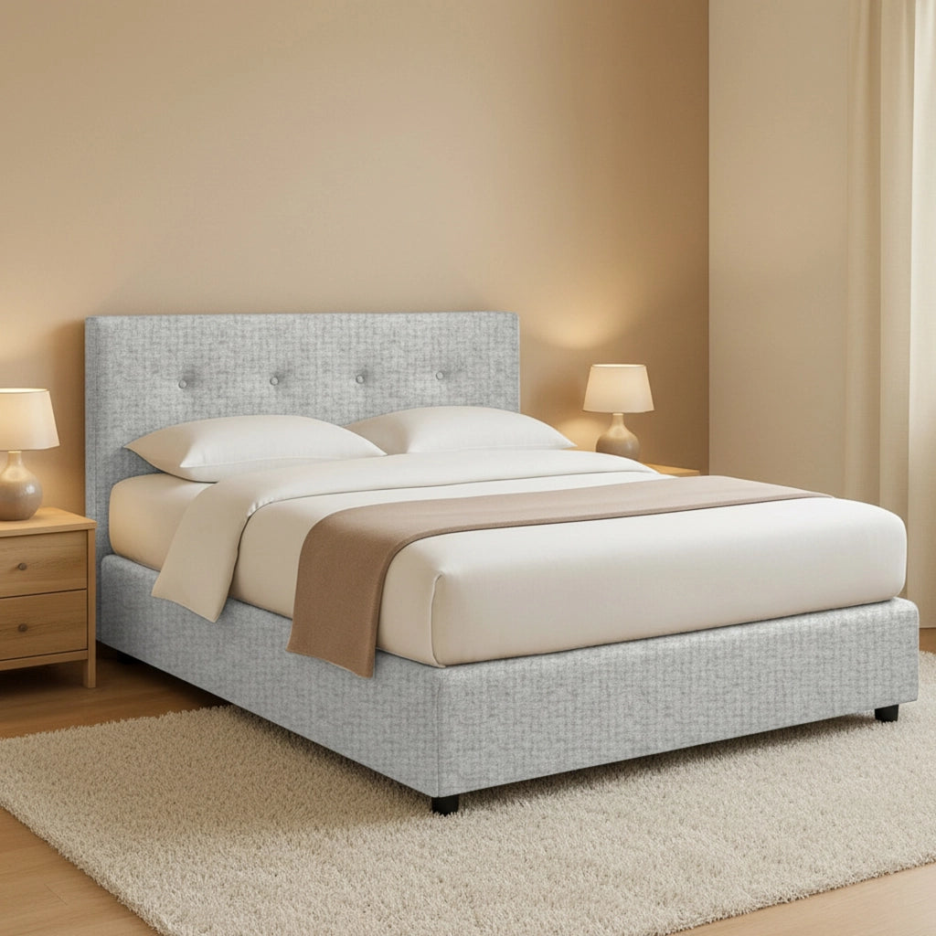 Bolton, Letto Piazza e Mezza Sfoderabile Made in Italy, Grigio Chiaro
