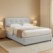Bolton, Letto Piazza e Mezza Sfoderabile Made in Italy, Grigio Chiaro