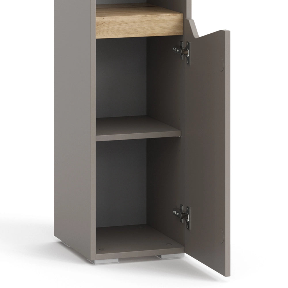Vicco Armadio per il bagno Grigio 30 x 180 cm con porte e vani aperti