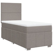 Letto singolo | Letto per adulti | Giroletto a Molle con Materasso Tortora 90x200 cm inTessuto