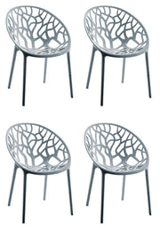 Set 4 sedie da giardino HOPE grigio