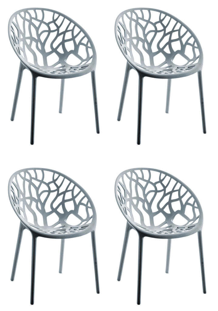 Set 4 sedie da giardino HOPE grigio