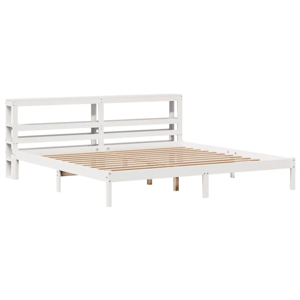 Giroletto senza Materasso Bianco 200x200 cm Legno Massello Pino 3305731
