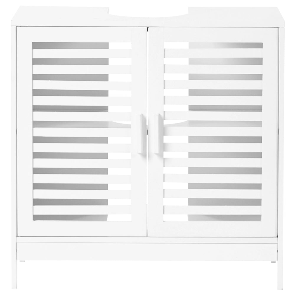 Armadietto per lavabo in bambù bianco per la conservazione del bagno Minimalista
