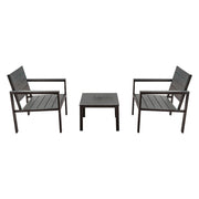 SET GIARDINO EFFETTO POLYWOOD 'OROSEI' colore nero  - LIF