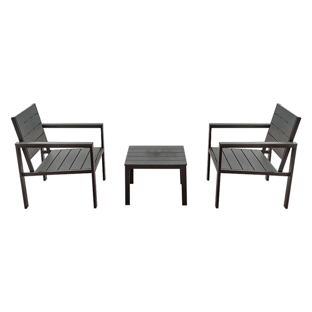 SET GIARDINO EFFETTO POLYWOOD 'OROSEI' colore nero  - LIF