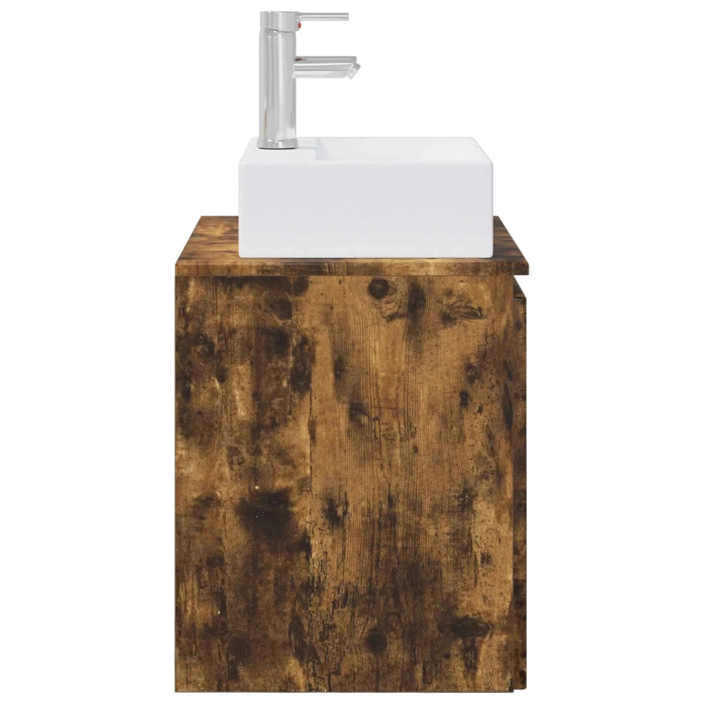 Mobile Lavabo da Parete Rovere Fumo 49,5 x 41 x 62,5 cm