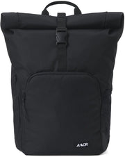 Borsa a Rolltop per Uomo e Donna, Handbagage, Capacità 26-30L, 16" Porta Laptop, Portaoggetti, Ergonomicamente Rivestita, Leggera, Utilizzabile ogni Giorno, per Lavoro, Scuola, Borsa da Ufficio, Nero Eclipse