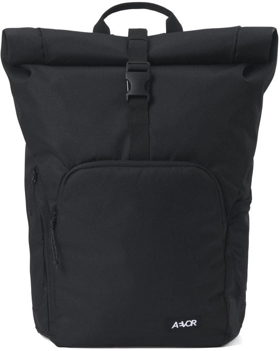 Borsa a Rolltop per Uomo e Donna, Handbagage, Capacità 26-30L, 16" Porta Laptop, Portaoggetti, Ergonomicamente Rivestita, Leggera, Utilizzabile ogni Giorno, per Lavoro, Scuola, Borsa da Ufficio, Nero Eclipse