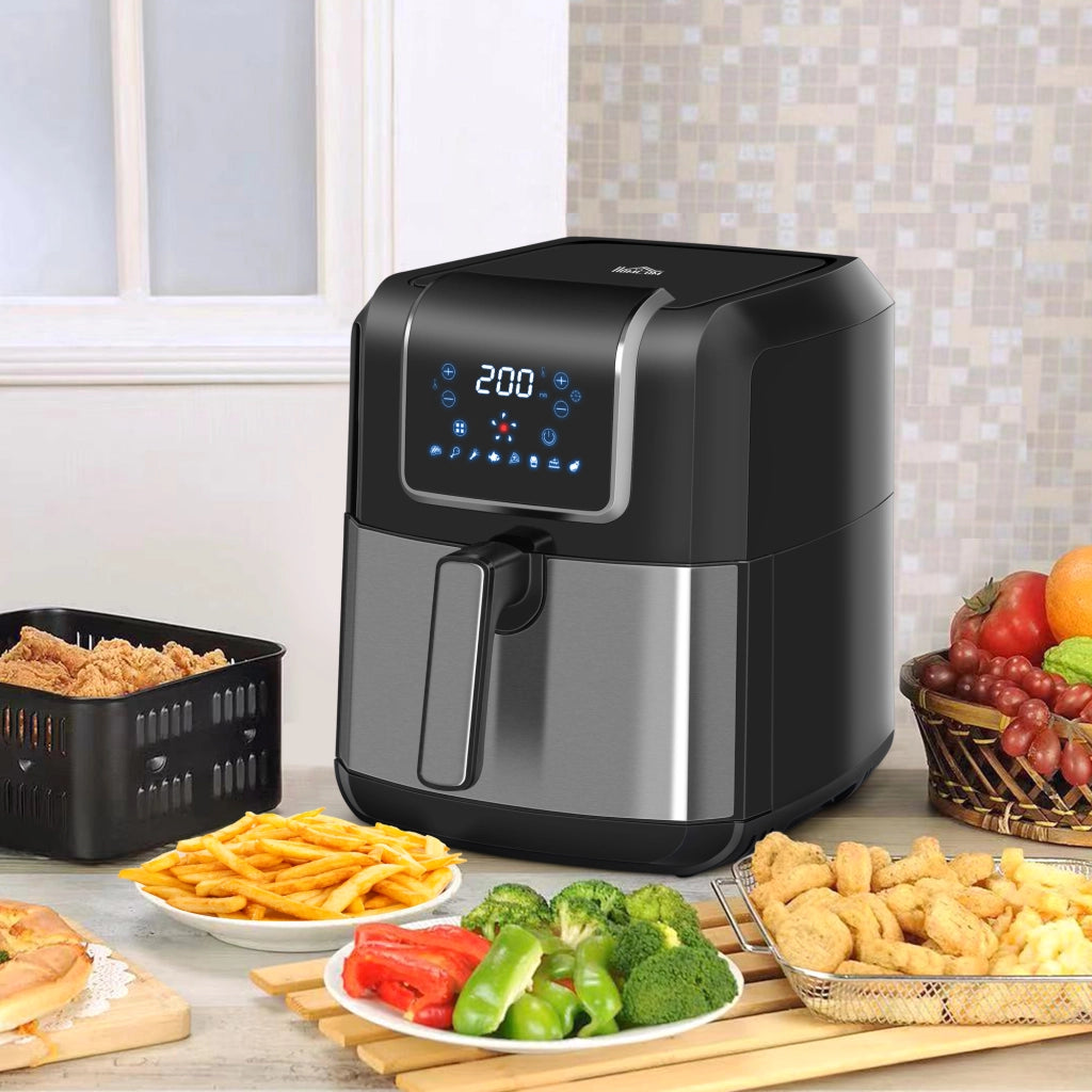 Friggitrice ad aria 6,5 L 1700W ¨C Minimal ¨C 2 scomparti, 8 programmi, LED, nero