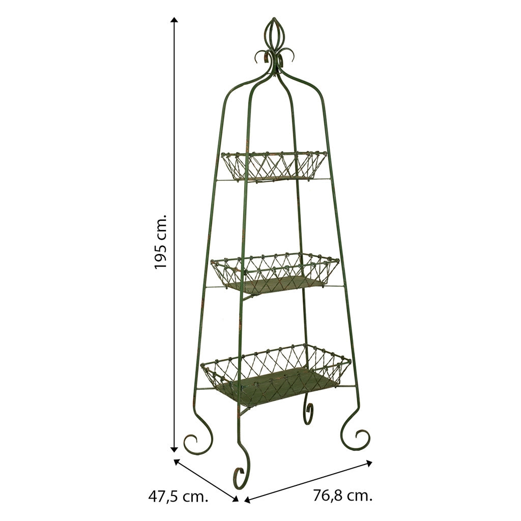 Scaffalatura metallica verde 76,8x47,5x195h