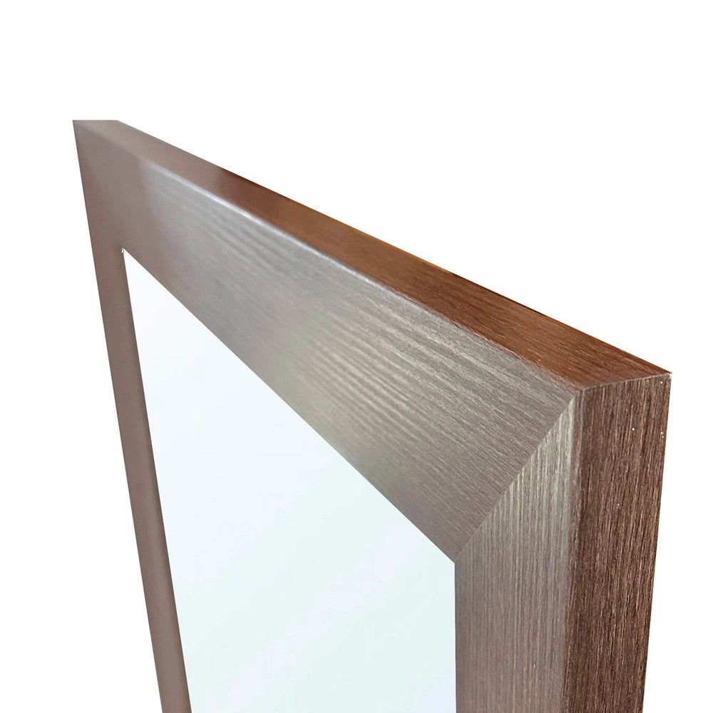 Specchiera Quadrata Plana 90x90 cm con Cornice Larice Tabacco – Design Moderno ed Essenziale