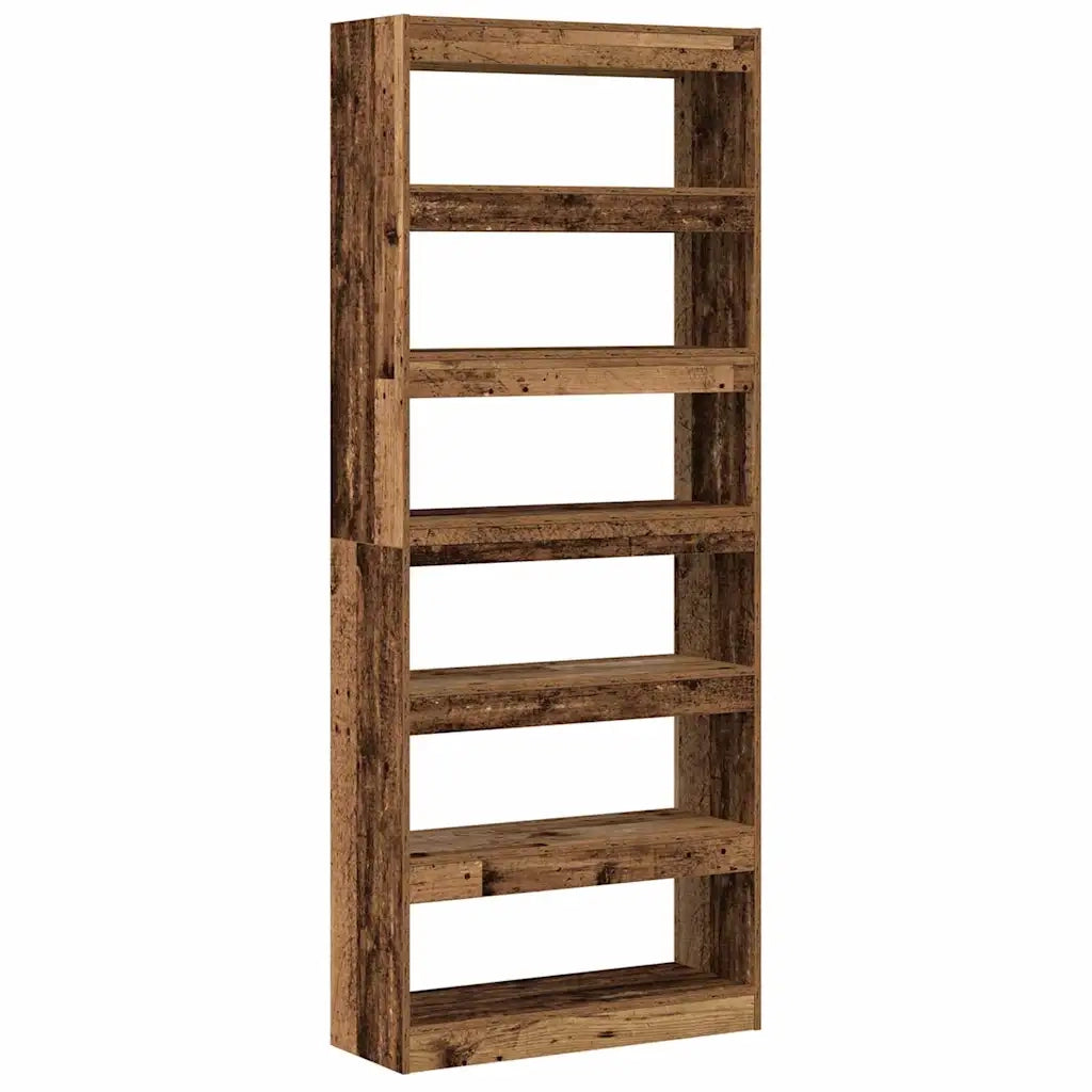 Armadio per Libri 6 livelli 80 x 30 x 198 cm Legno vecchio 3333921