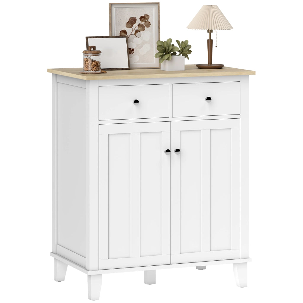 Armadio a 2 ante 2 cassetti ¨C zephmum ¨C bianco 76x48x91 cm