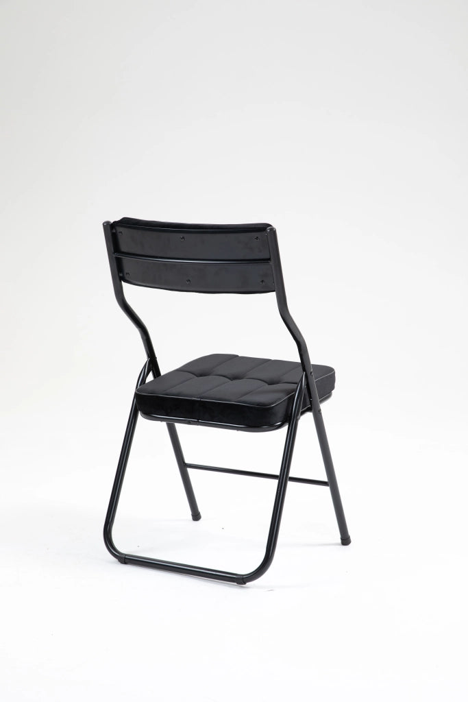 SEDIA Pieghevole Imbottita Set da 2 pezzi Nero in Acciaio