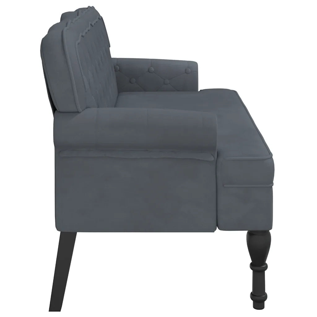 Panca con Schienale Grigio Scuro 119,5x64,5x75 cm in Velluto CFW3914238