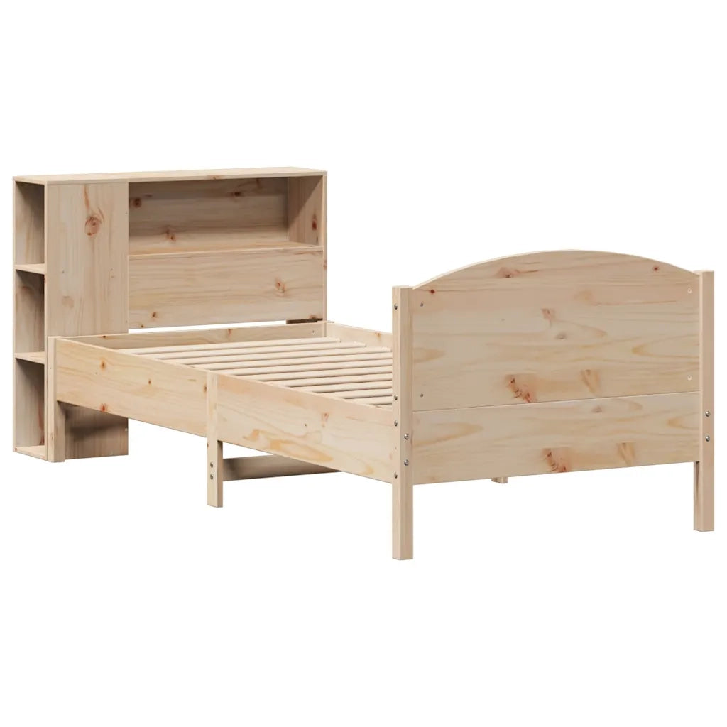 Giroletto con Libreria senza Materasso 75x190 cm in Legno Pino 3323089