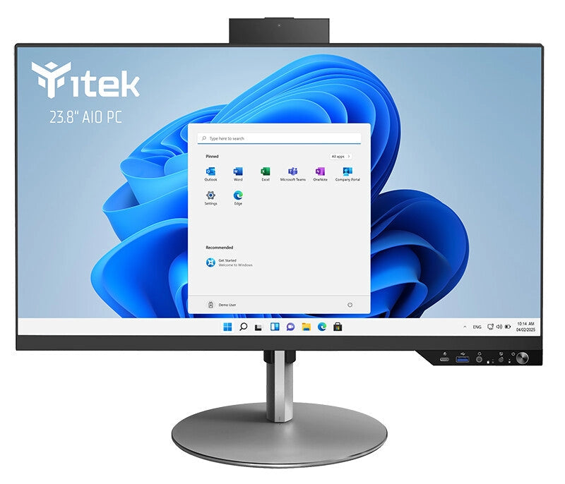 "itek AIO Barebone - 23.8"" FHD- H610- 2xDDR4- M.2- 2x SSD/HDD 2.5""- WiFi- BT- Pop-Up Cam- Spkr- Type-C- USB3- CR- HAS Stand"
