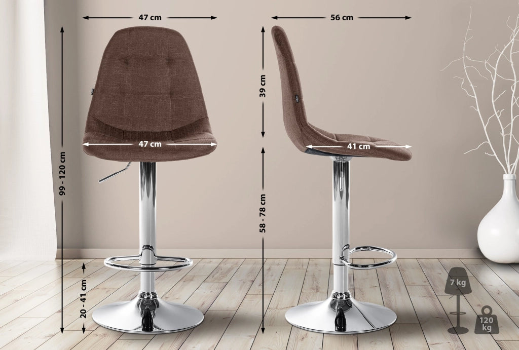 Sgabello da bar tessuto Elmore C 1