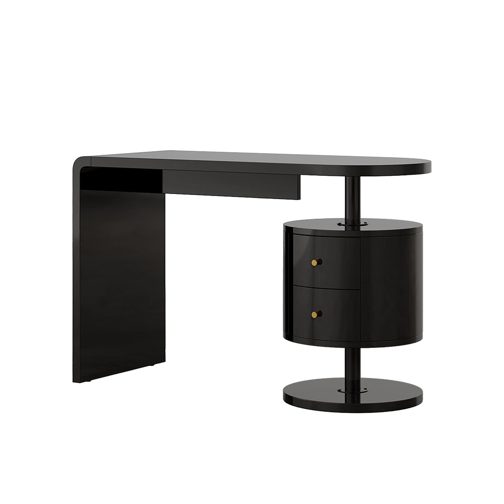 Vicco Scrivania Nero lucido 120 x 50 cm con 2 conducenti