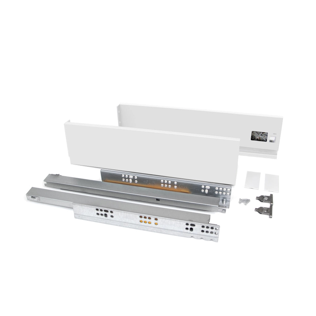 Emuca Cassetto esterno Vertex 40 kg altezza 93 mm, ProfonditÃ :450, Verniciato bianco, Acciaio, 1 u.