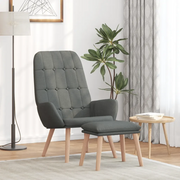 Poltrona Relax con Poggiapiedi Grigio Chiaro in Tessuto 3315150