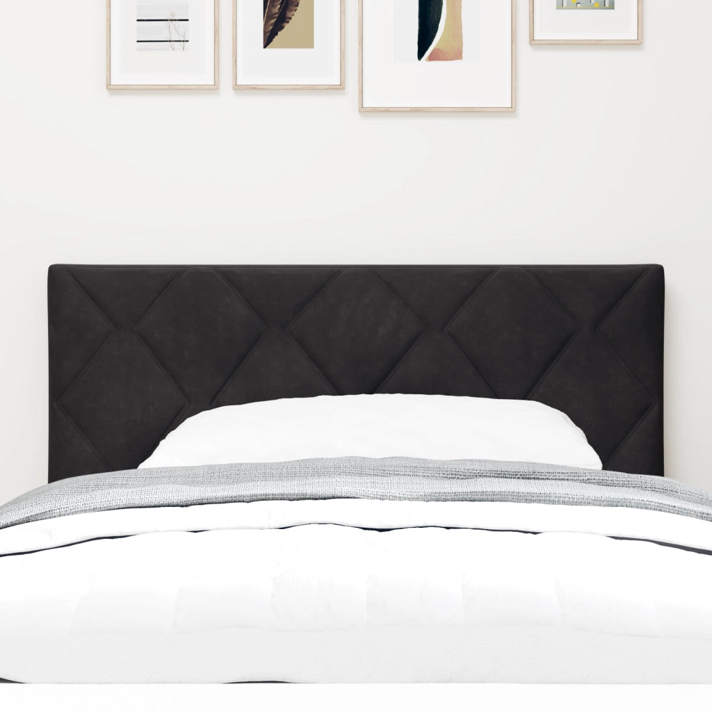 Testiera LED Nera Set di 2 Nero Tessuto 90 cm USB-C