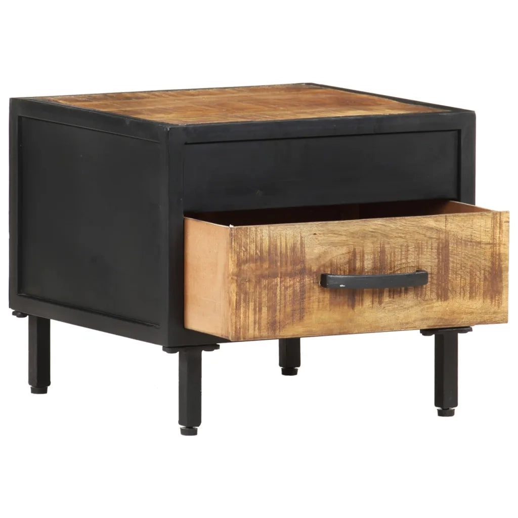 Comodino-Tavolino da notte 40x40x35 cm in Legno di Mango Grezzo