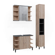 Vicco Set di mobili da bagno Sonoma 3 parti, con colonna