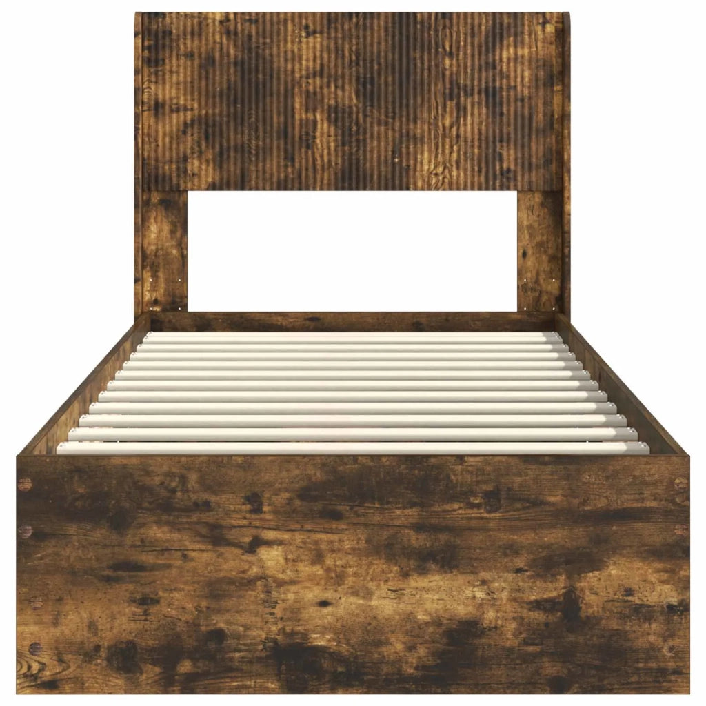 Struttura del letto con stoccaggio e testata Rovere Fumo 3414351
