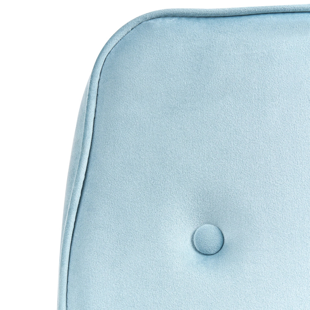 Sedia da ufficio in velluto azzurro girevole con altezza regolabile e freno di sicurezza ufficio di casa studio