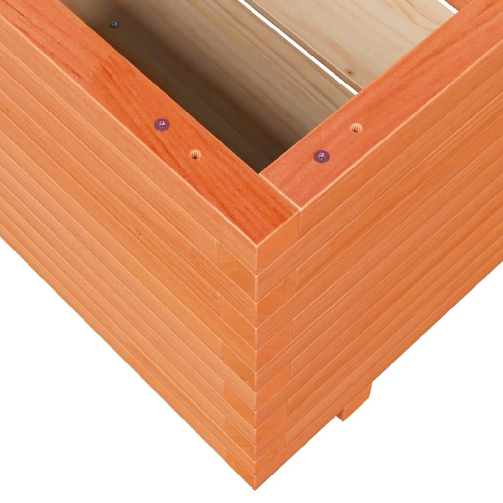 Fioriera rialzata per piante fiori terrazza giardino finitura a cera 60 x 60 x 49,5 cm legno di pino massiccio marrone 02_0038474