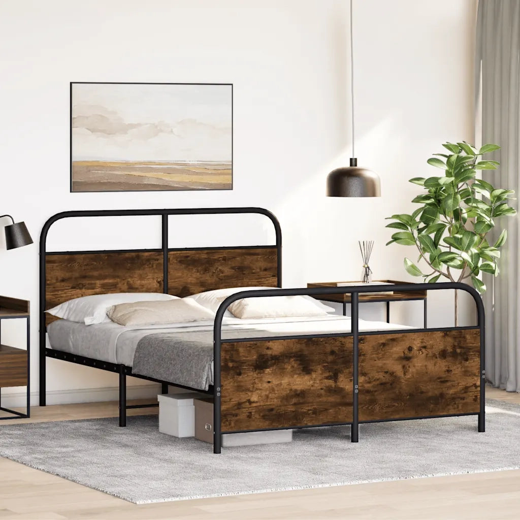 Giroletto senza Materaso in Metallo Rovere Fumo 137x190 cm 3318634