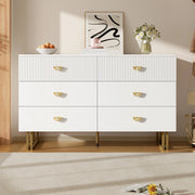 Cassettiera ¨C MINIMAL ¨C Bianco, MDF e Metallo, 6 Cassetti, 120x40x75 cm