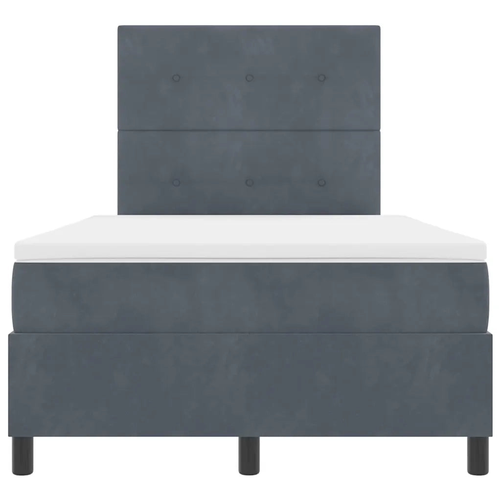 Letto a molle con materasso Grigio scuro 120 x 190 cm Velluto 3339819
