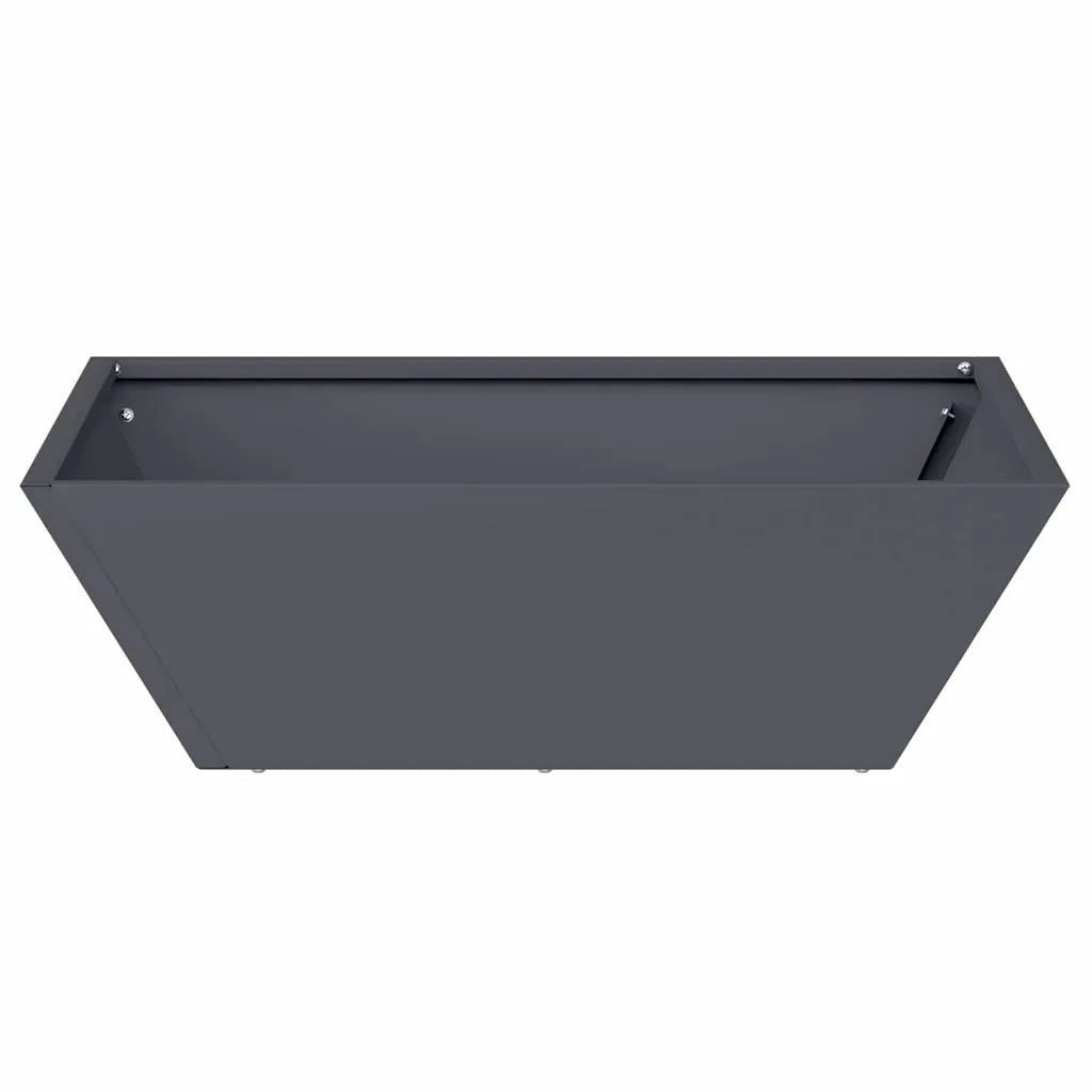 Set di 5 fioriere trapezoidali moderne per giardino o patio 50 x 50 x 15 cm metallo antracite 02_0052387