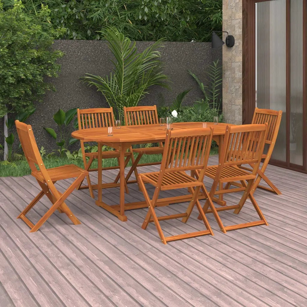 Set da Pranzo da Giardino 7pz 180x90x75cm Legno Massello Acacia 3086972